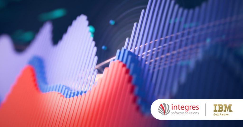 Main: A graph showing peaks and troughs. Inset: Integres Software Solutions and IBM Gold Partner logos.