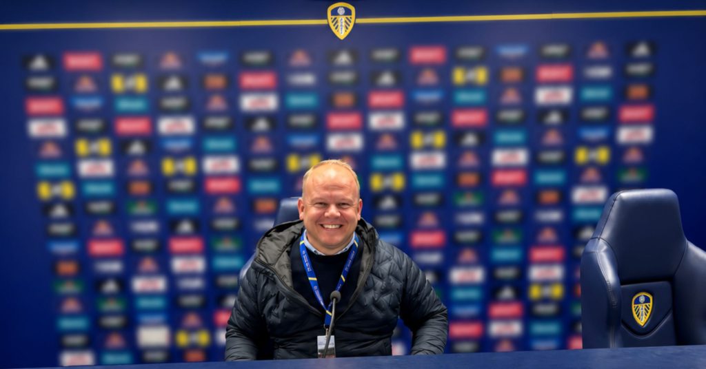 Chris Jackson, the IBM Software Senior Business Development Manager at TD SYNNEX UK, sat in the Leeds United press conference room.