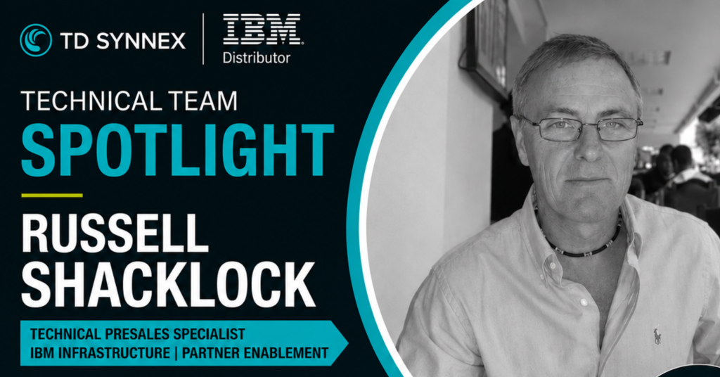Graphic of Russell Shacklock, a Senior Technical Presales Specialist for IBM Infrastructure at TD SYNNEX
